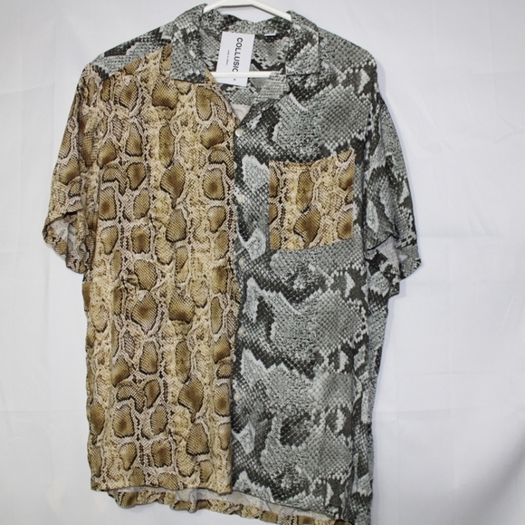 ASOS X Collusion Unisex Snake Print Shirt Small - Picture 1 of 8